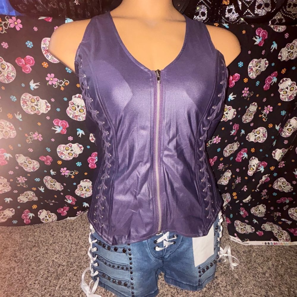 Lydia USA Halter Corset Top- Purple